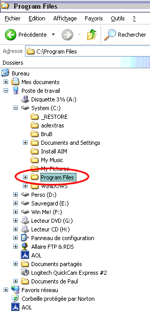 Le dossier Program Files contient les programmes installés sur votre ordinateur