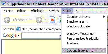 Options d'Internet Explorer